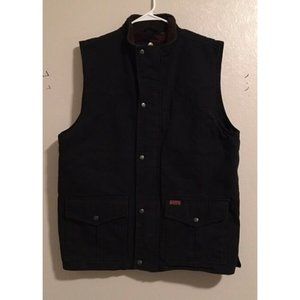 EUC>>Black Denim Vest with Sherpa & Quilted Lining
